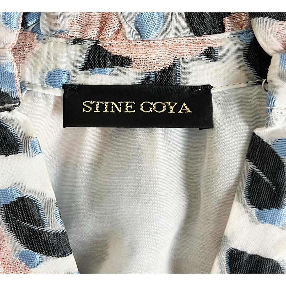 Stine Goya Jasmine Metallic Floral Brocade Organza Coquette Dress Size Large - Picture 9 of 11